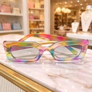Sunglasses Women Multicolor Frame with Pink Case